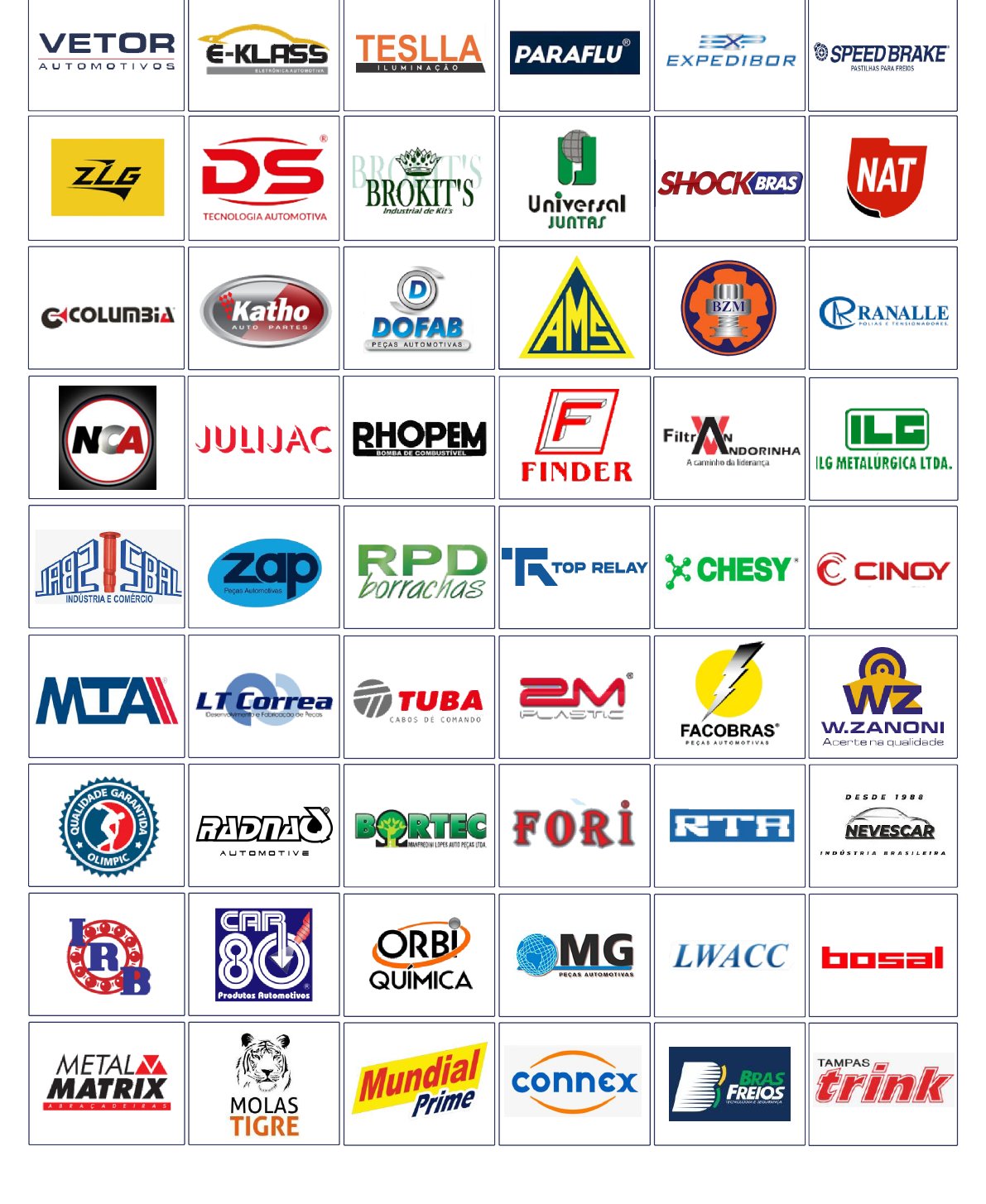Grade de marcas parceiras TB — parte 1